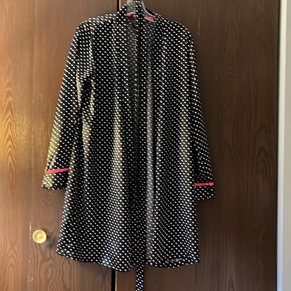Apt 9 silky appearance black robe with white polka dots. Detached belt. Small - Picture 1 of 6